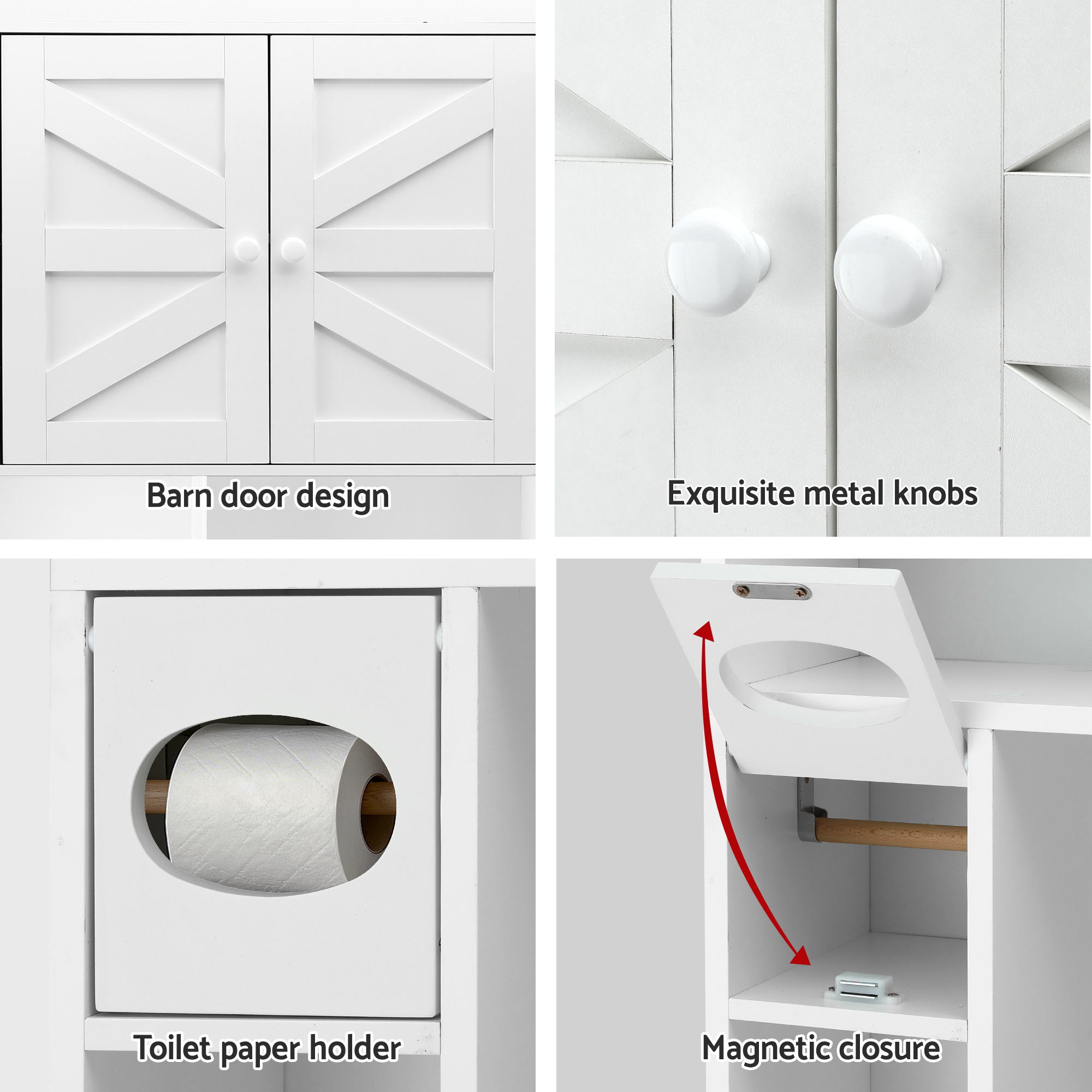 Artiss Bathroom Storage Cabinet Over The Toilet Organiser Laundry Shelf Holder-Furniture > Bathroom > Bathroom Cabinets, Cupboards & Storage-PEROZ Accessories