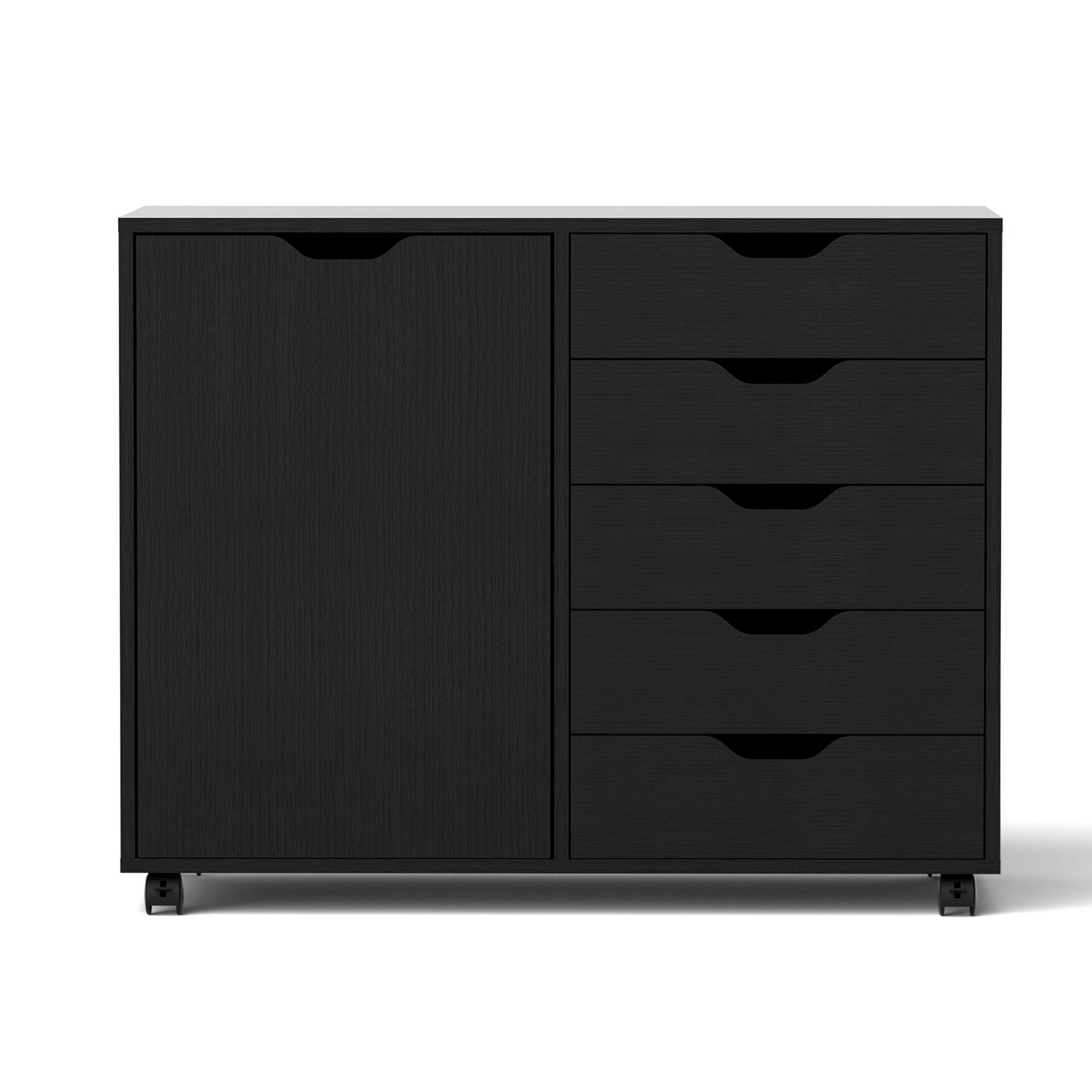 Artiss Mobile Filing Cabinet 5 Drawer with Door Modern Storage Cabinet Printer Stand-Furniture > Office > Storage Cabinets-PEROZ Accessories
