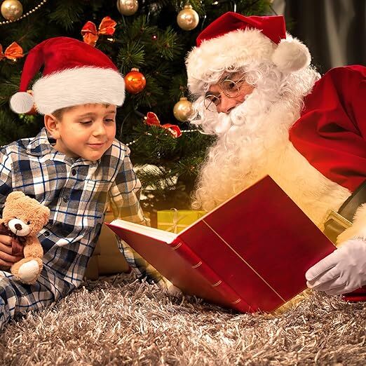 10Pack Christmas Santa Hats for Adults - Extra Thicken Velvet Santa Claus Hats for Women Men Fluffy Plush Xmas Hats Christmas Party Supplies New Year&