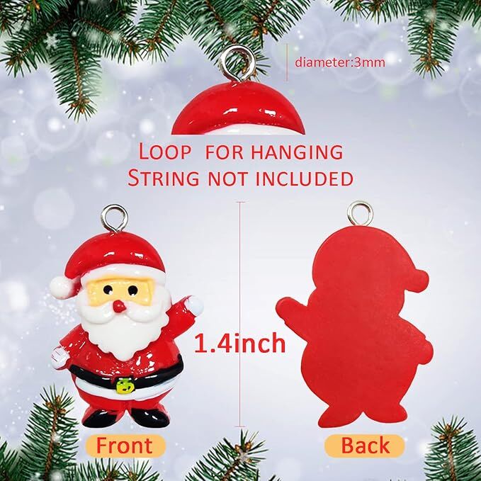 60pcs Mini Christmas Ornaments for Mini Tree Decorations Small Christmas Ornaments Resin Miniatures for Craft Christmas Decor-Occasions > Christmas > Christmas Decorations-PEROZ Accessories