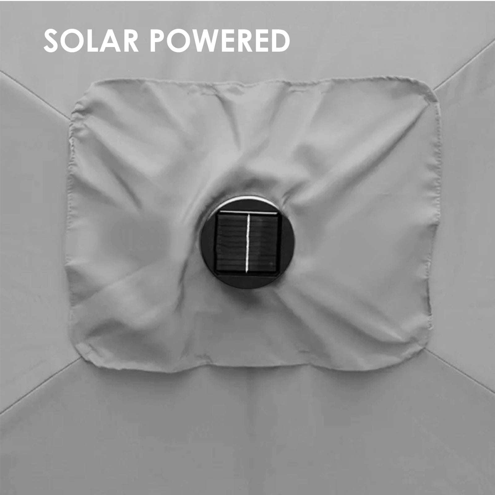 Arcadia Furniture Umbrella 3 Metre Umbrella with Solar LED Lights Garden Yard - Grey-Home & Garden > Shading > Canopies & Gazebos-PEROZ Accessories