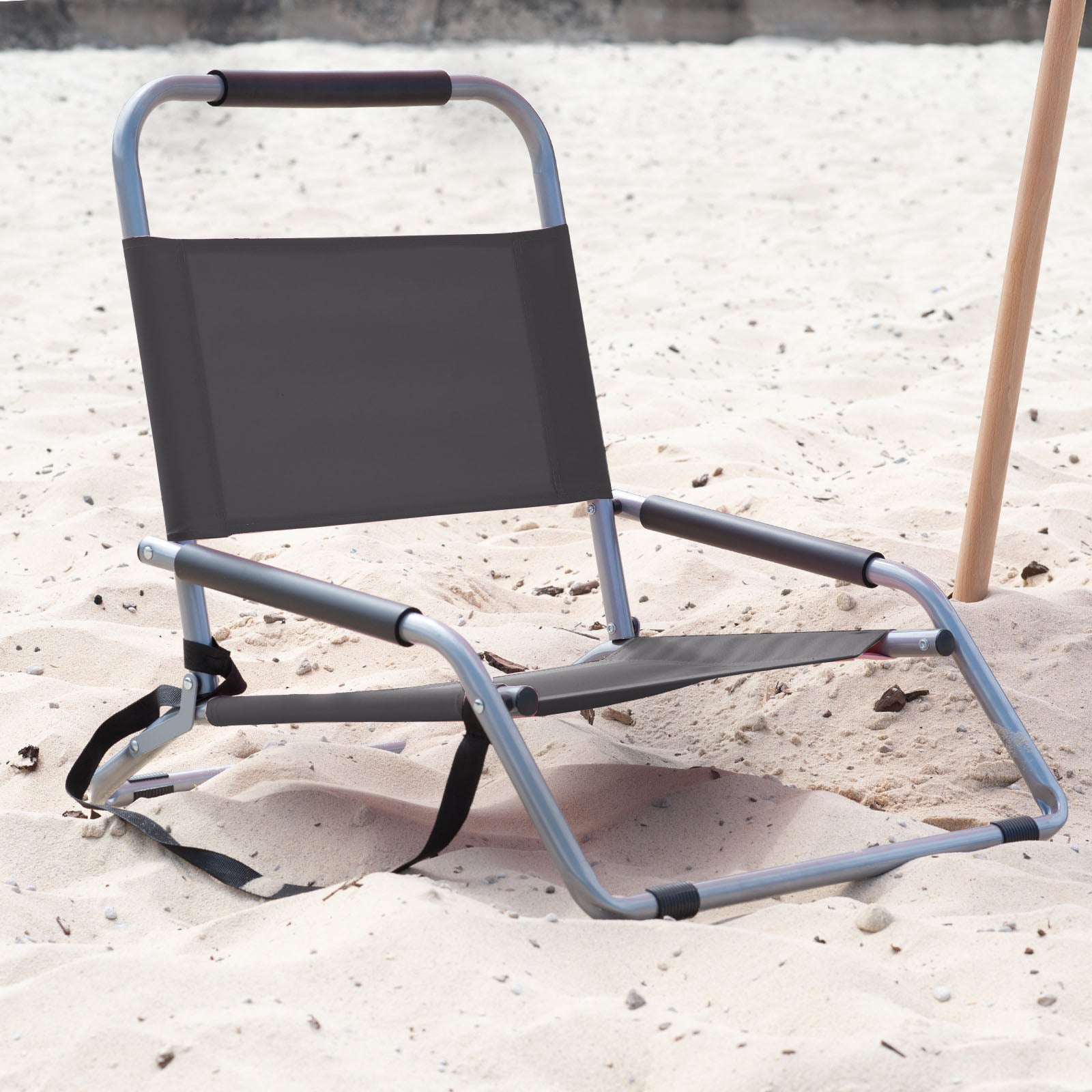 Havana Outdoors Beach Chair 2 Pack Folding Portable Summer Camping Outdoors - Black-Furniture > Outdoor > Outdoor Chairs-PEROZ Accessories