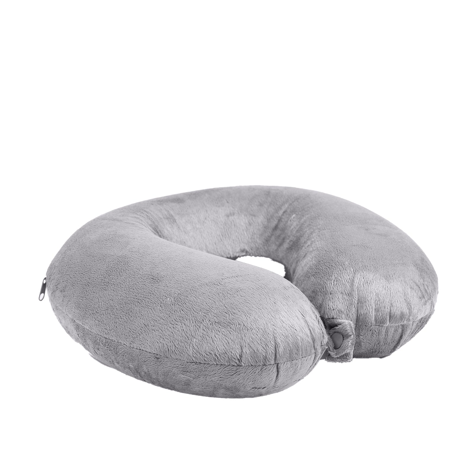 Milano Decor Memory Foam Travel Neck Pillow With Clip Cushion Support Soft Grey-Home & Garden > Bedding > Pillows-PEROZ Accessories