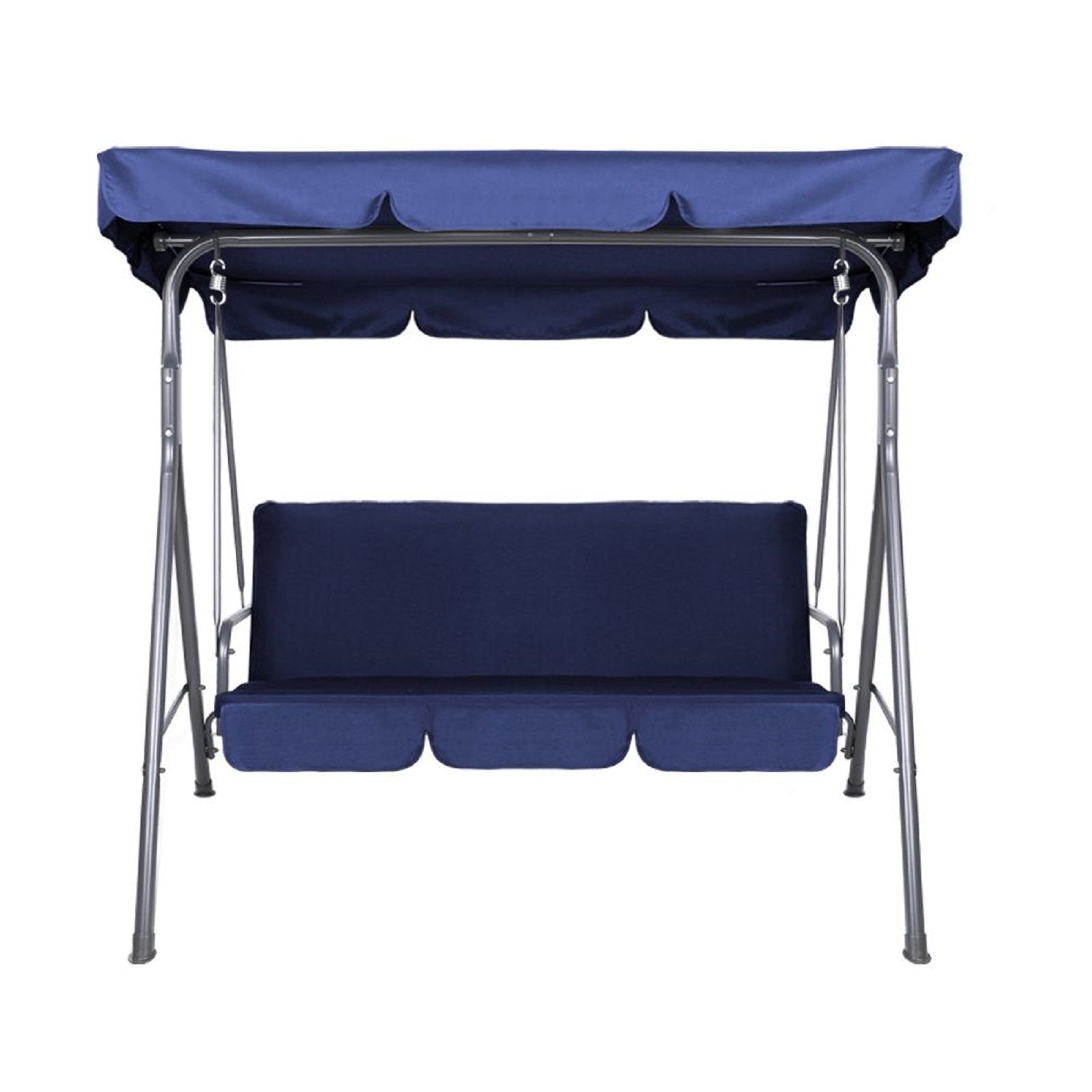 Milano Outdoor Swing Bench Seat Chair Canopy Furniture 3 Seater Garden Hammock - Dark Blue-Furniture > Outdoor > Outdoor Chairs-PEROZ Accessories