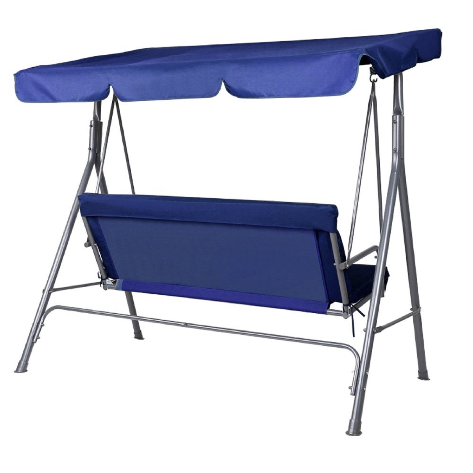 Milano Outdoor Swing Bench Seat Chair Canopy Furniture 3 Seater Garden Hammock - Dark Blue-Furniture > Outdoor > Outdoor Chairs-PEROZ Accessories