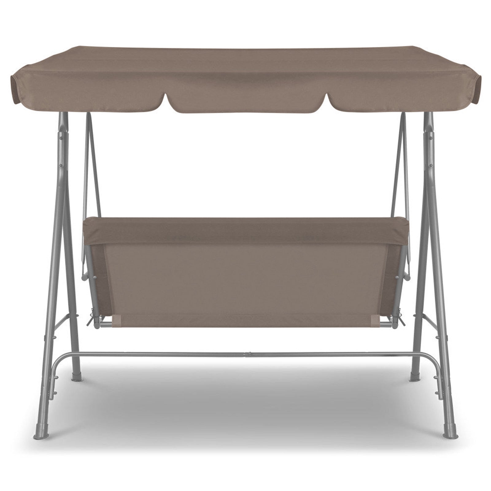 Milano Outdoor Swing Bench Seat Chair Canopy Furniture 3 Seater Garden Hammock - Coffee-Furniture > Outdoor > Outdoor Chairs-PEROZ Accessories