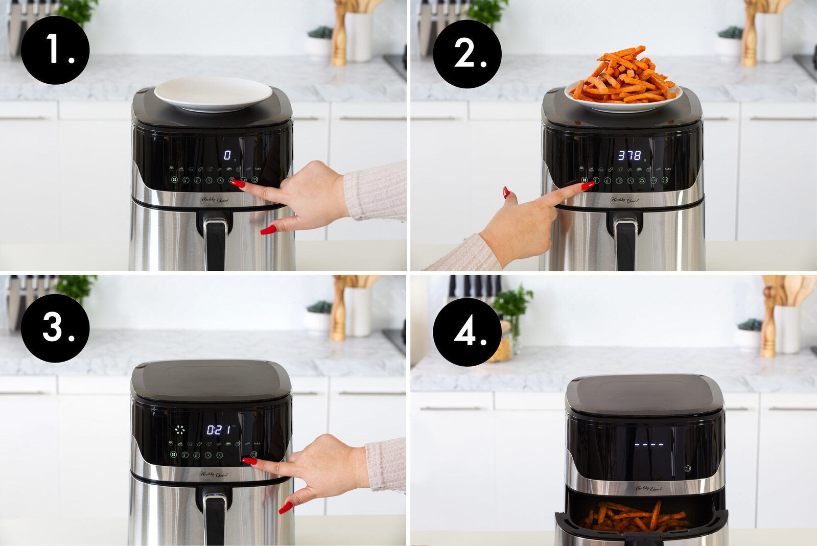 7L Air Fryer Wiz w/ Built-In Scale, 200C, 9 Cooking Programs-Appliances > Kitchen Appliances-PEROZ Accessories
