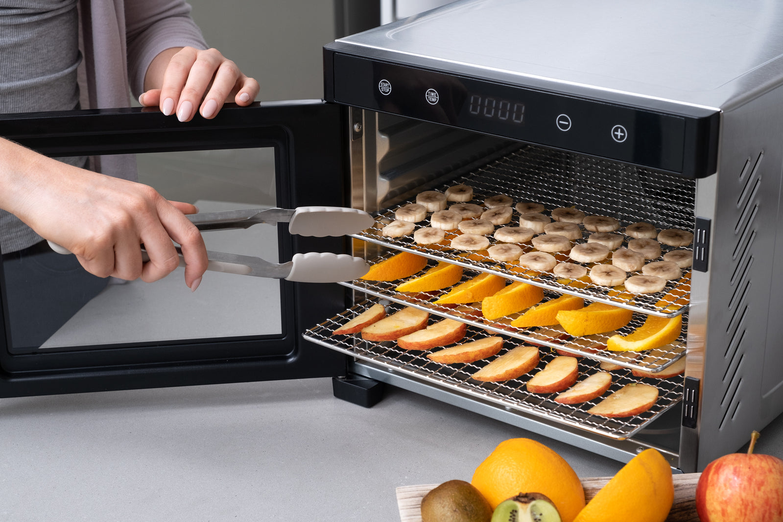 Stainless Steel Food Dehydrator with Large Capacity 6 Trays-Appliances > Kitchen Appliances-PEROZ Accessories