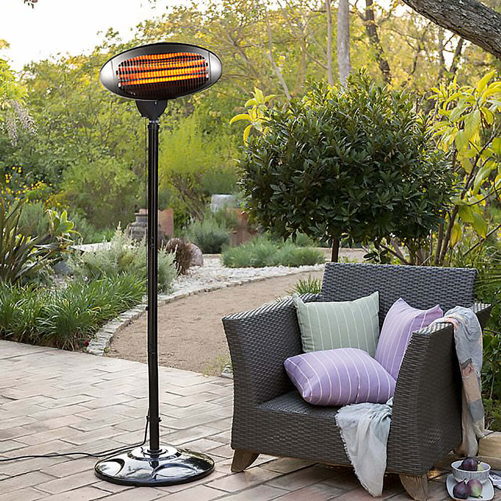 2000W 2.1m Free Standing Adjustable Portable Outdoor Electric Patio Heater Black-Appliances > Heaters-PEROZ Accessories