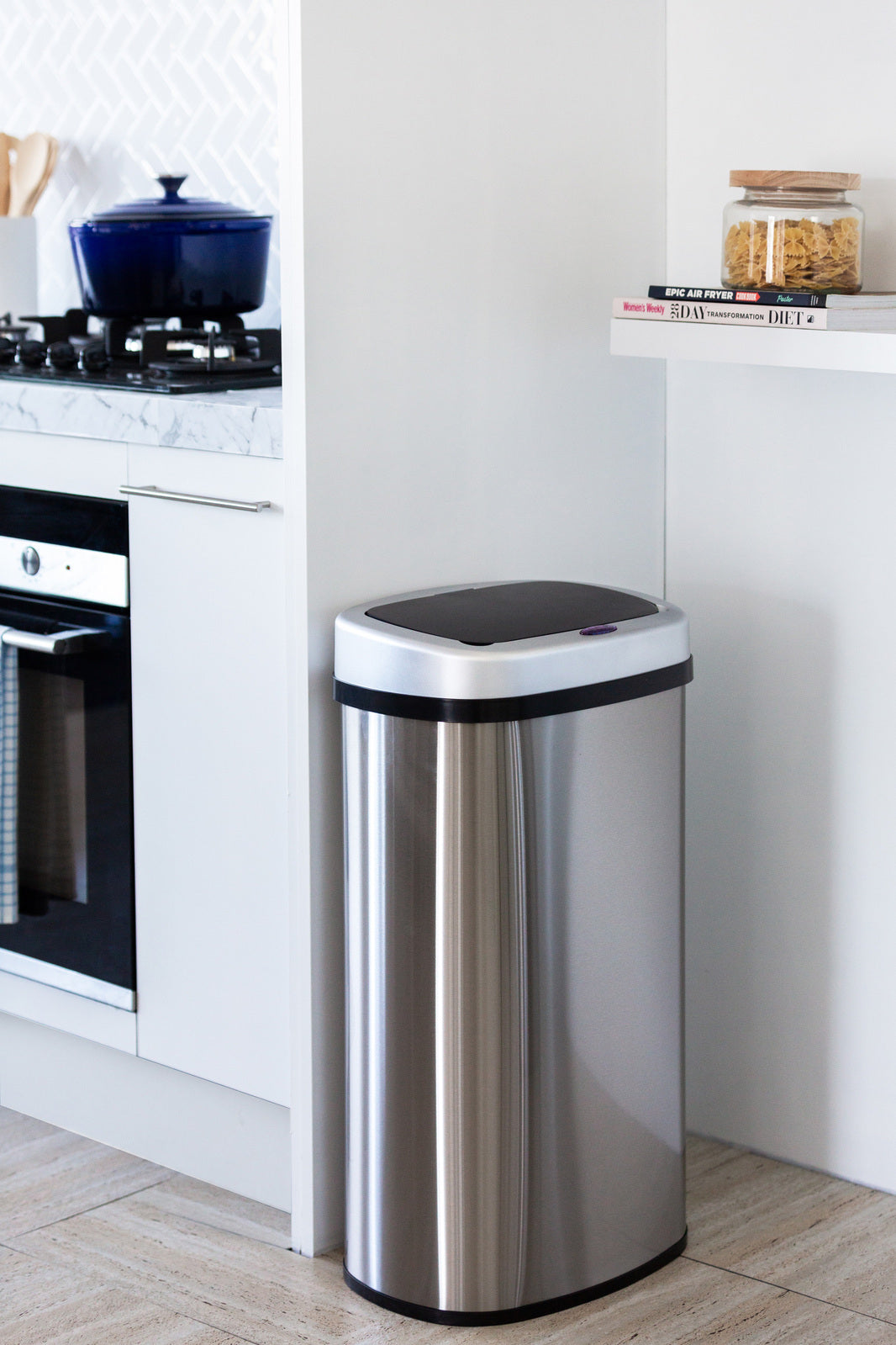 60L Stainless Steel Motion Sensor Rubbish Bin-Home & Garden > Kitchen Bins > Automatic Bins-PEROZ Accessories