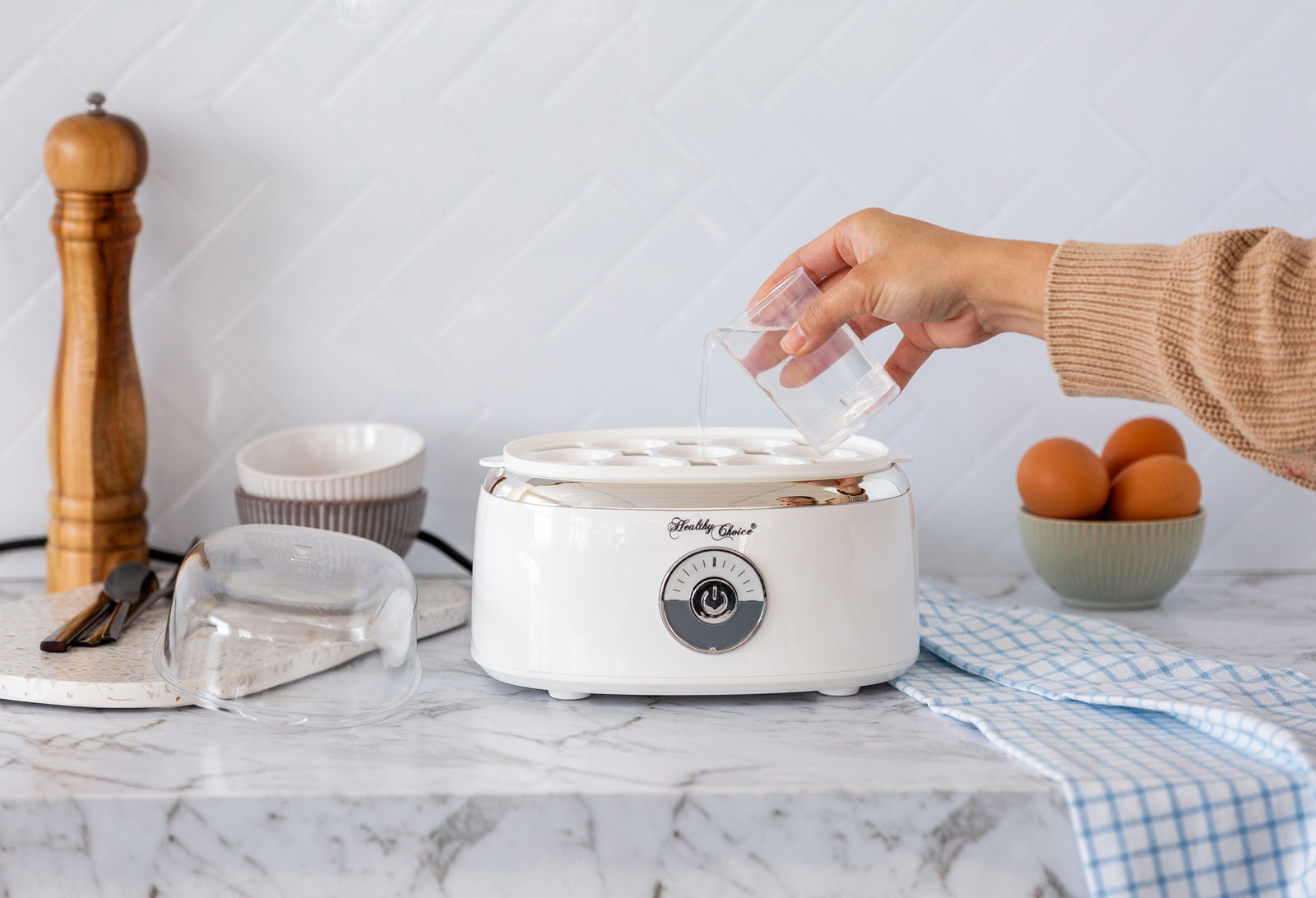 Electric Egg Steamer, Fits 7 Eggs & Cooked Perfectly-Appliances > Kitchen Appliances-PEROZ Accessories