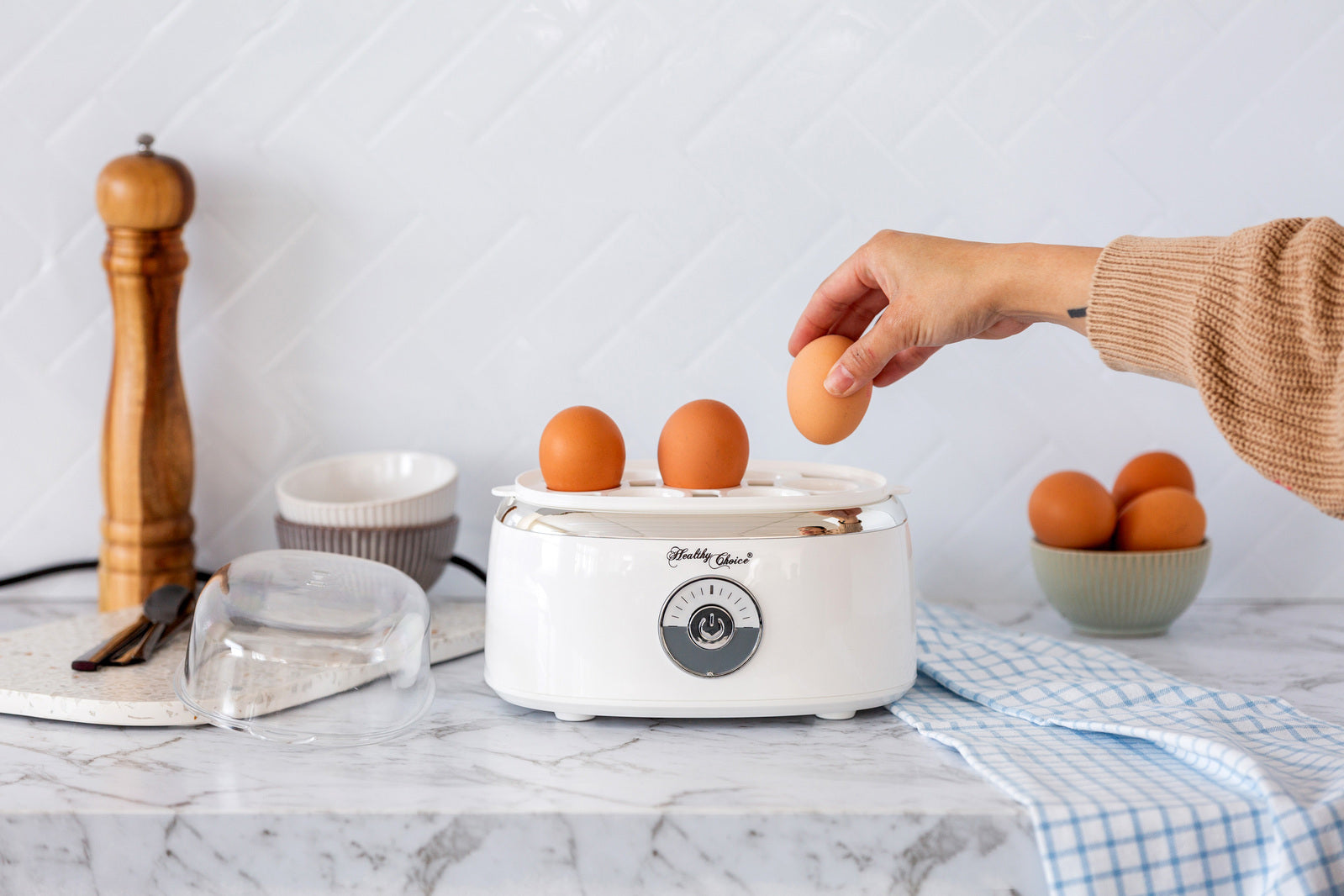Electric Egg Steamer, Fits 7 Eggs & Cooked Perfectly-Appliances > Kitchen Appliances-PEROZ Accessories