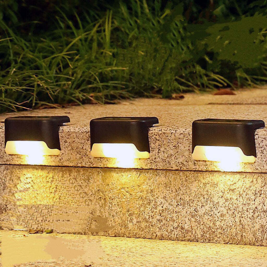3-Piece Solar Deck Lights Set, Wireless, Waterproof, Warm White Light-Occasions > Lights-PEROZ Accessories