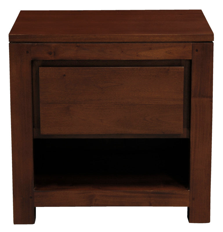 Amsterdam Solid Mahogany Timber 1 Drawer Bedside Table (Mahogany)-Furniture > Bedroom > Bedside Tables-PEROZ Accessories