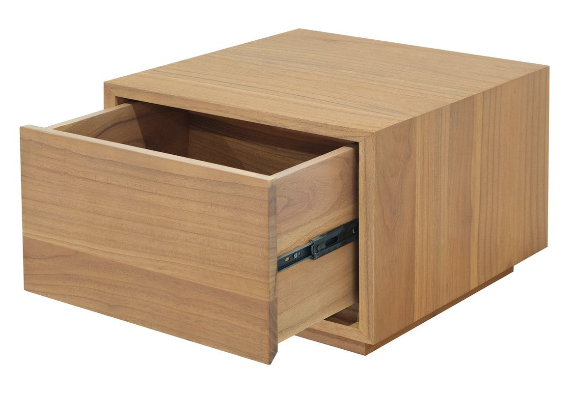 Oscar 1 Drawer Low Bedside Table (Natural)-Furniture > Bedroom > Bedside Tables-PEROZ Accessories