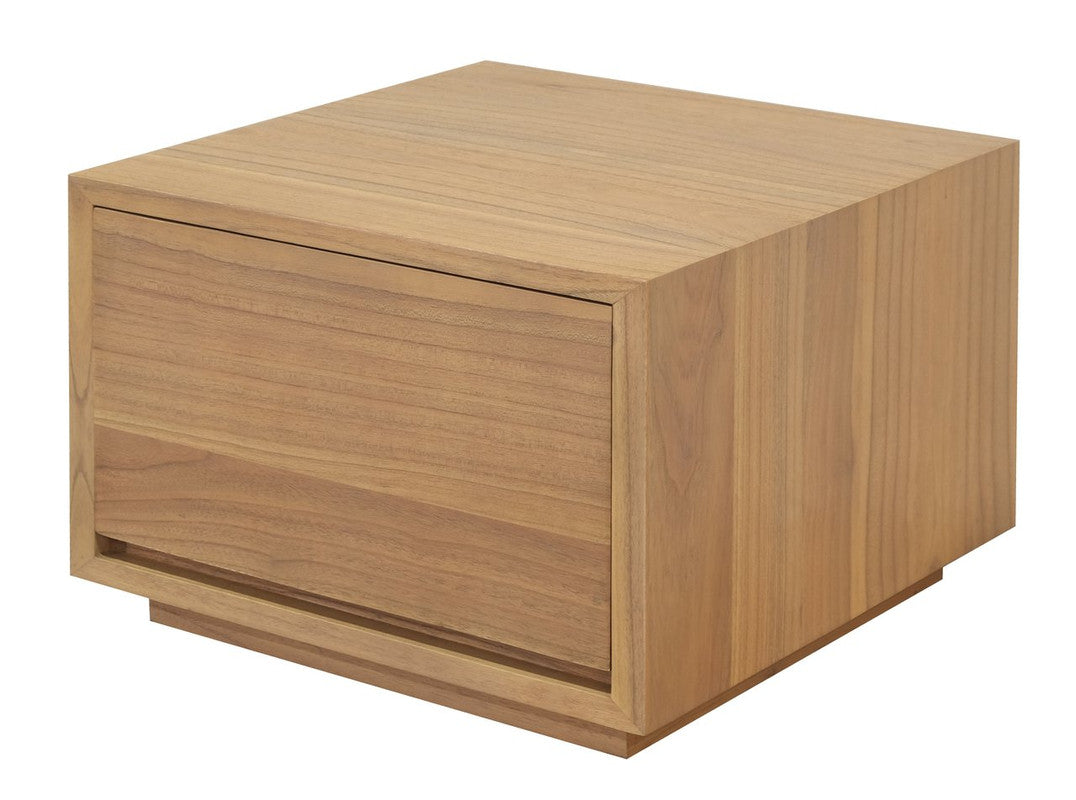 Oscar 1 Drawer Low Bedside Table (Natural)-Furniture > Bedroom > Bedside Tables-PEROZ Accessories