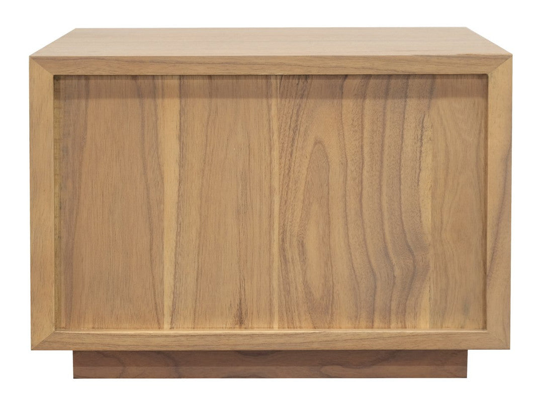 Oscar 1 Drawer Low Bedside Table (Natural)-Furniture > Bedroom > Bedside Tables-PEROZ Accessories