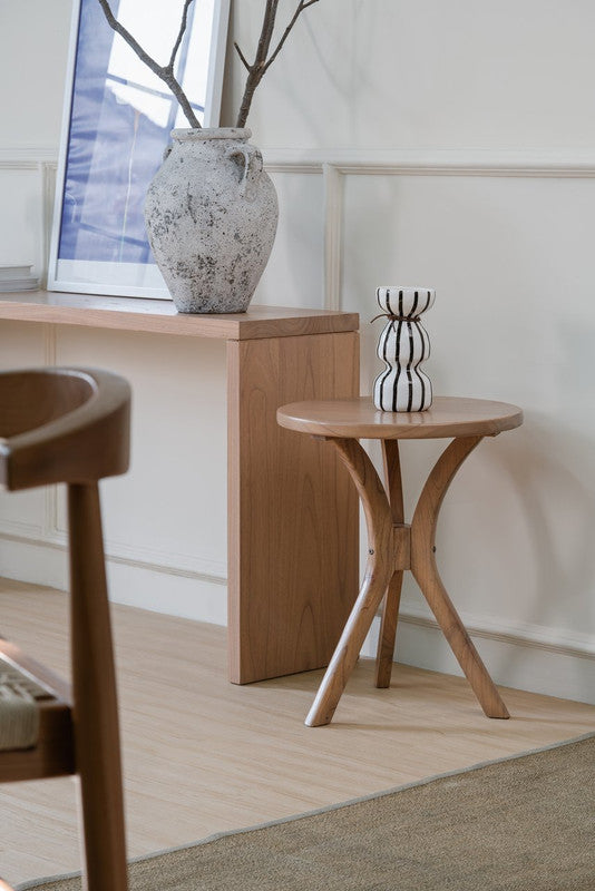 Gatsby Round Side Table - Small (Natural)-Furniture > Living Room > Side Tables-PEROZ Accessories