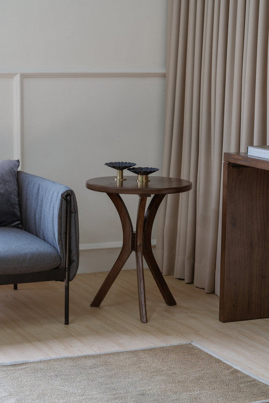 Gatsby Round Side Table - Small (Walnut)-Furniture > Living Room > Side Tables-PEROZ Accessories