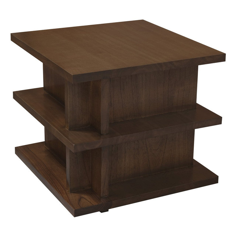 Hudson Oversized Square Side Table (Walnut)-Furniture > Living Room > Side Tables-PEROZ Accessories