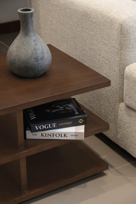 Hudson Oversized Square Side Table (Walnut)-Furniture > Living Room > Side Tables-PEROZ Accessories