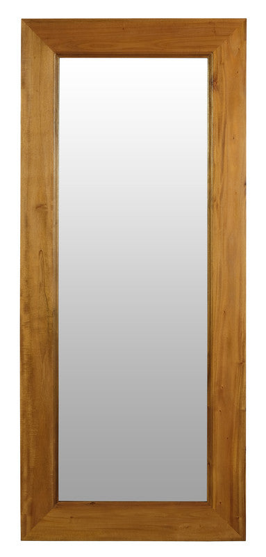 Manhattan Solid Timber Frame Wall Mirror - Light Pecan-Home & Garden > Decor > Mirrors-PEROZ Accessories