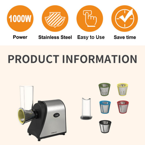 Electric Grater Vegetable Food Rotary Drum Grater Chopper Slicer-Electric Graters-PEROZ Accessories