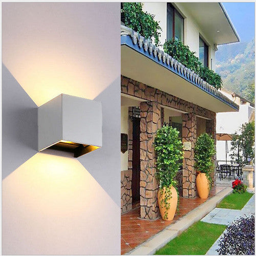2PCS 12W LED Wall Light Waterproof Up Down Lamp Cube Sconce Yard Indoor Outdoor-Home & Garden > Garden Lights-PEROZ Accessories