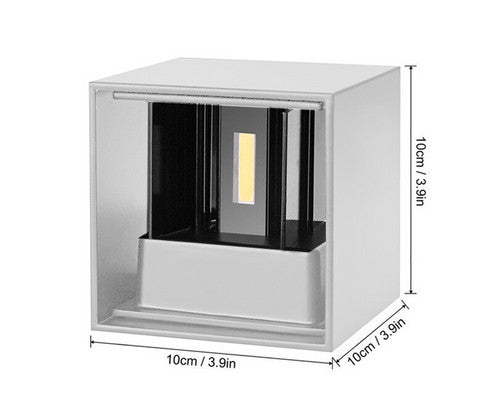 2PCS 12W LED Wall Light Waterproof Up Down Lamp Cube Sconce Yard Indoor Outdoor-Home & Garden > Garden Lights-PEROZ Accessories