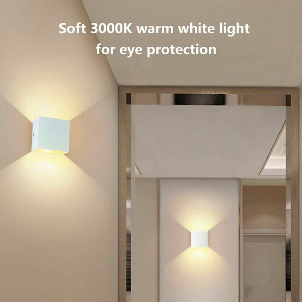 2PCS 12W LED Wall Light Waterproof Up Down Lamp Cube Sconce Yard Indoor Outdoor-Home & Garden > Garden Lights-PEROZ Accessories