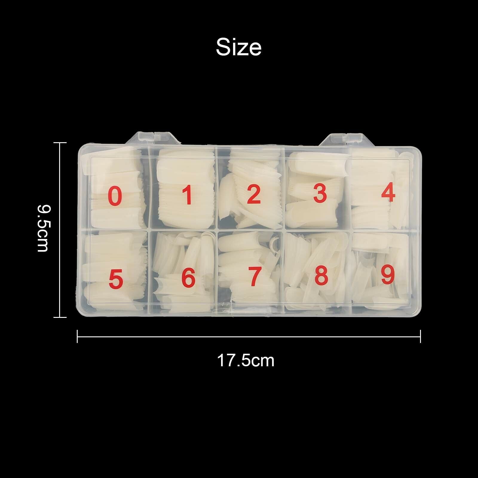 500Pcs Fake French Nail Tips White Clear Stiletto False Gel Pointy Art Acrylic-Health & Beauty > Makeup > Nail Care-PEROZ Accessories