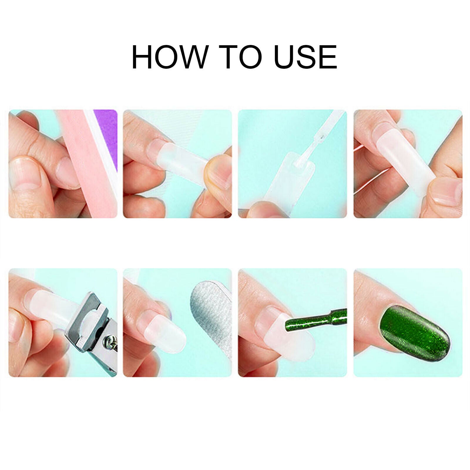 500Pcs Fake French Nail Tips White Clear Stiletto False Gel Pointy Art Acrylic-Health & Beauty > Makeup > Nail Care-PEROZ Accessories