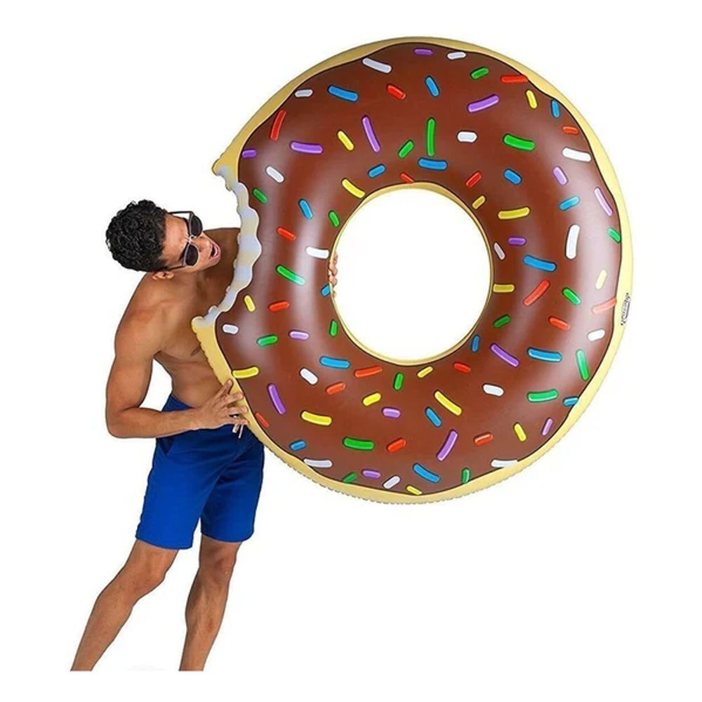 2pcs Coffee Inflatable Giant Donut Raft Swim Ring Float Swimming Pool Beach Lounge Pink Coff 120CM-Home & Garden > Gate Openers > Fence & Gate Accessories-PEROZ Accessories