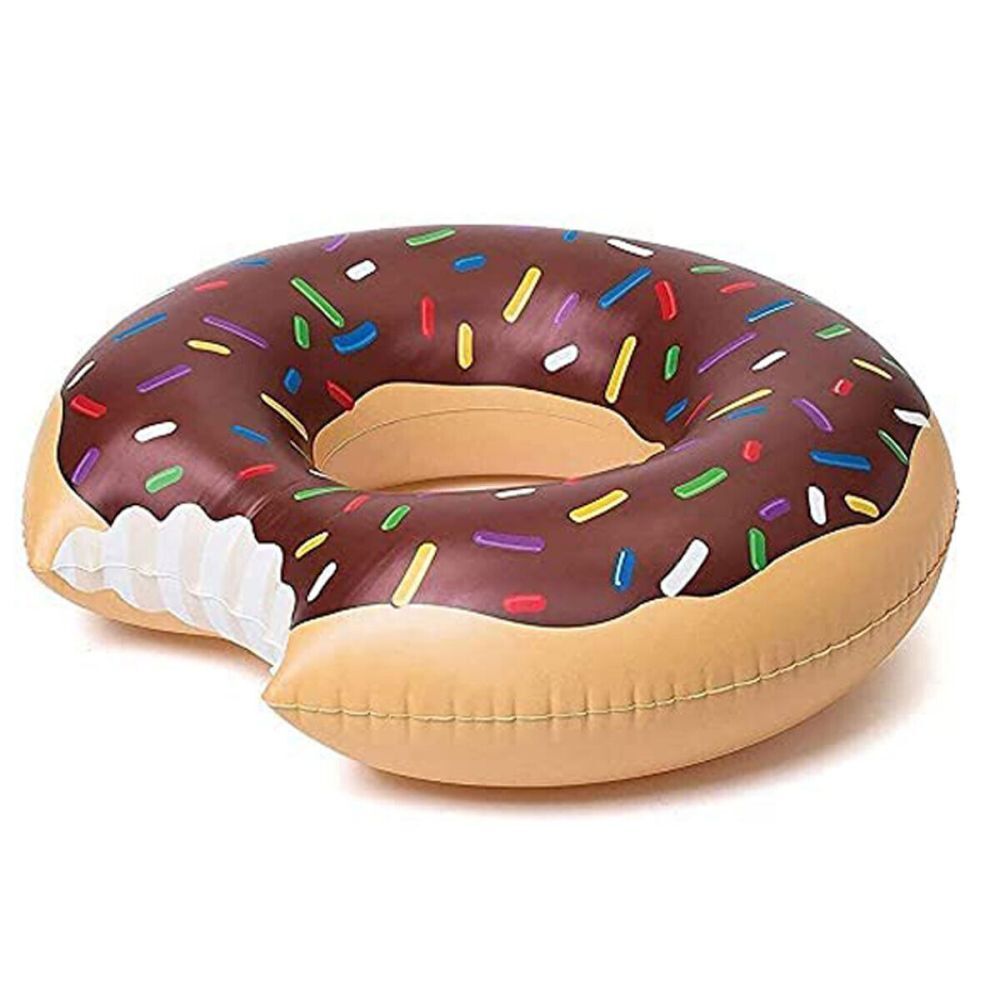2pcs Coffee Inflatable Giant Donut Raft Swim Ring Float Swimming Pool Beach Lounge Pink Coff 80CM-Baby & Kids > Ride On Cars, Go-karts & Bikes > Ride On Cars-PEROZ Accessories