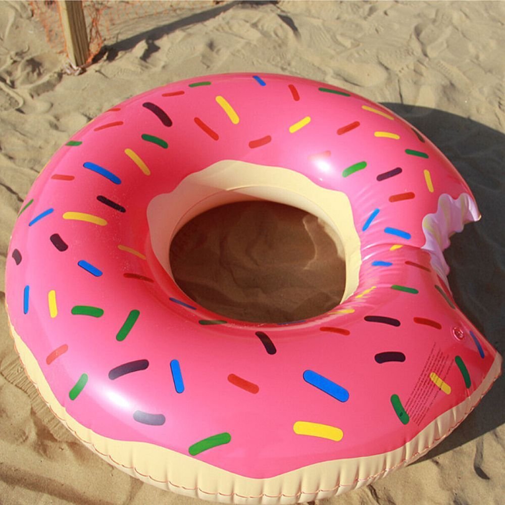 2pcs Pink Inflatable Giant Donut Raft Swim Ring Float Swimming Pool Beach Lounge Pink Coff 80CM-Auto Accessories > Auto Accessories Others > Automotive Repair & Speciality Tools-PEROZ Accessories