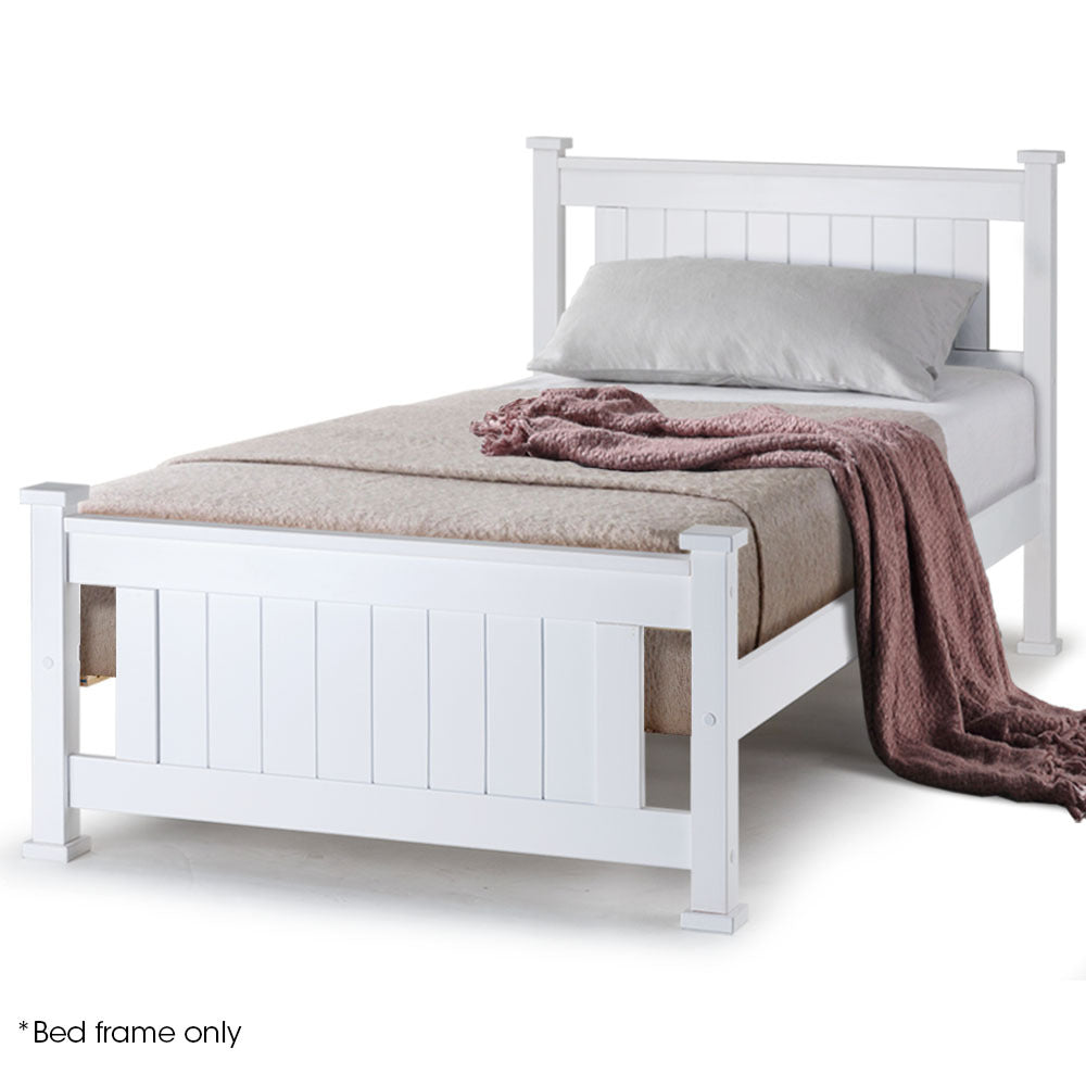 KINGSTON SLUMBER Single Wooden Bed Frame, Bedroom Furniture for Kids and Adults-Furniture > Bedroom > Beds & Bed Frames-PEROZ Accessories