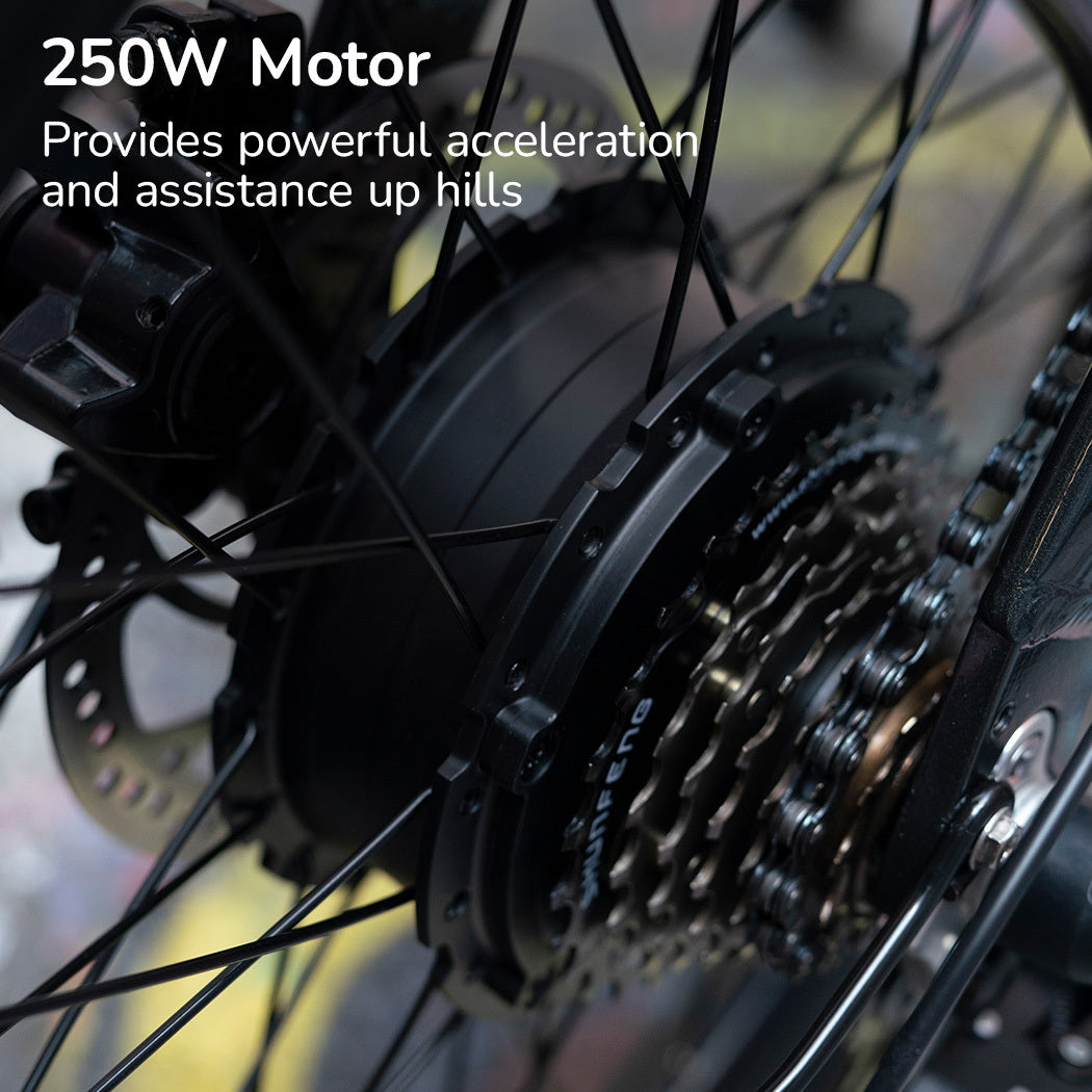 VALK Shuttle 5 Electric Folding Bike, Gen II, 20" Tyres, Shimano 7-Speed, Dark Grey-Sports & Fitness > Bikes & Accessories-PEROZ Accessories