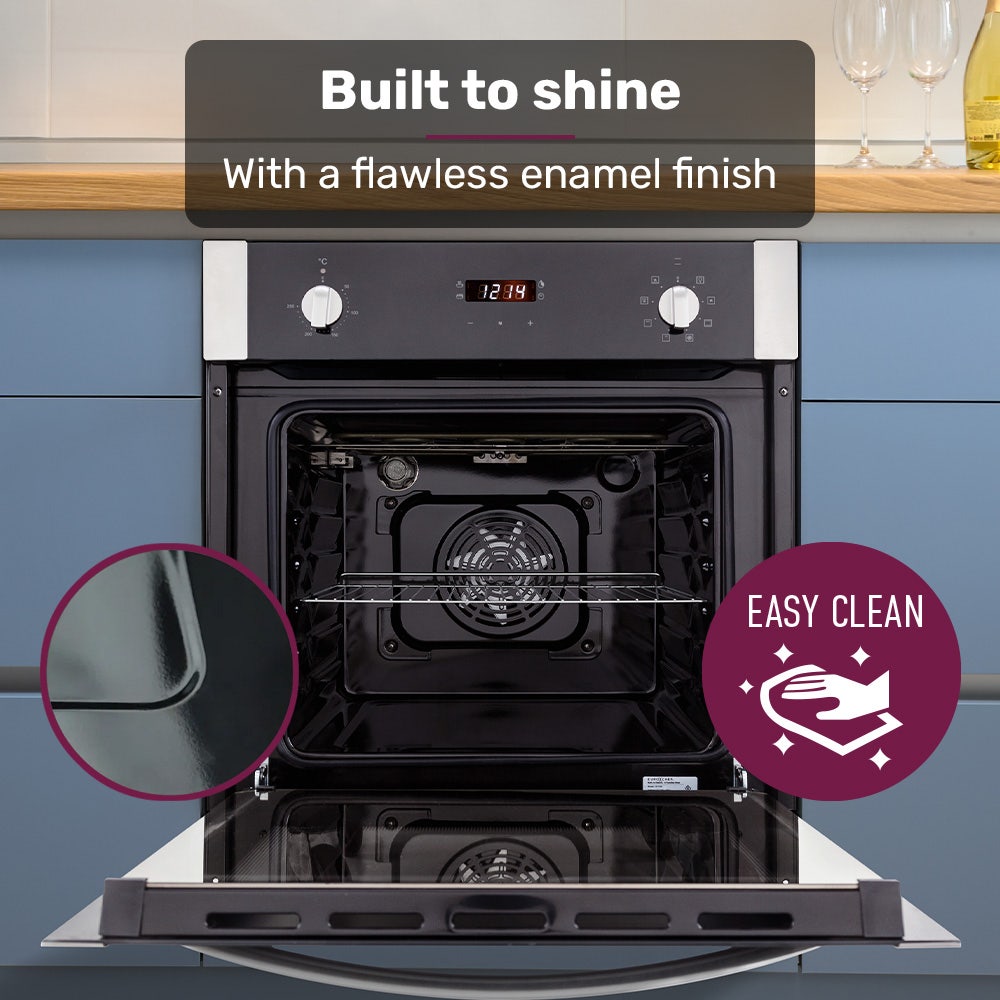 EuroChef 60cm Stainless Built-in 70L Grill 8 Function Fan Forced Electric Wall Oven-Wall Ovens-PEROZ Accessories