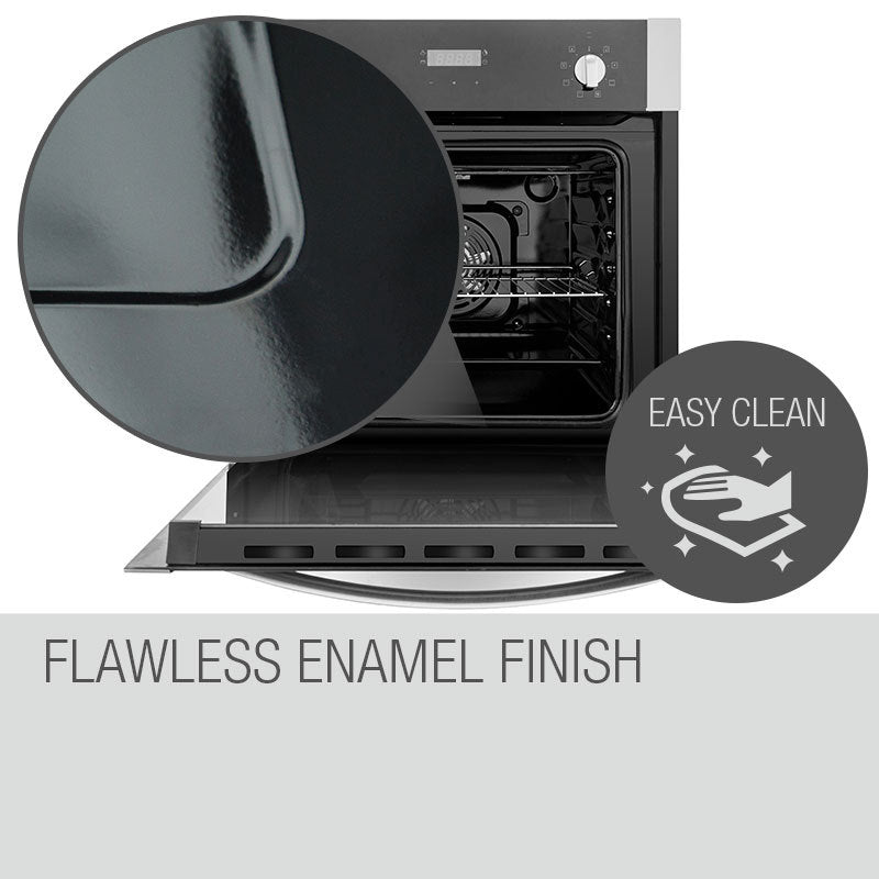 EuroChef 60cm Stainless Built-in 70L Grill 8 Function Fan Forced Electric Wall Oven-Wall Ovens-PEROZ Accessories