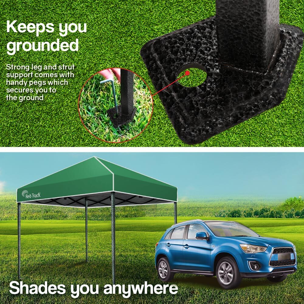 Red Track 3x3m Folding Gazebo Shade Outdoor Pop-Up Green Foldable Marquee-Gazebos-PEROZ Accessories