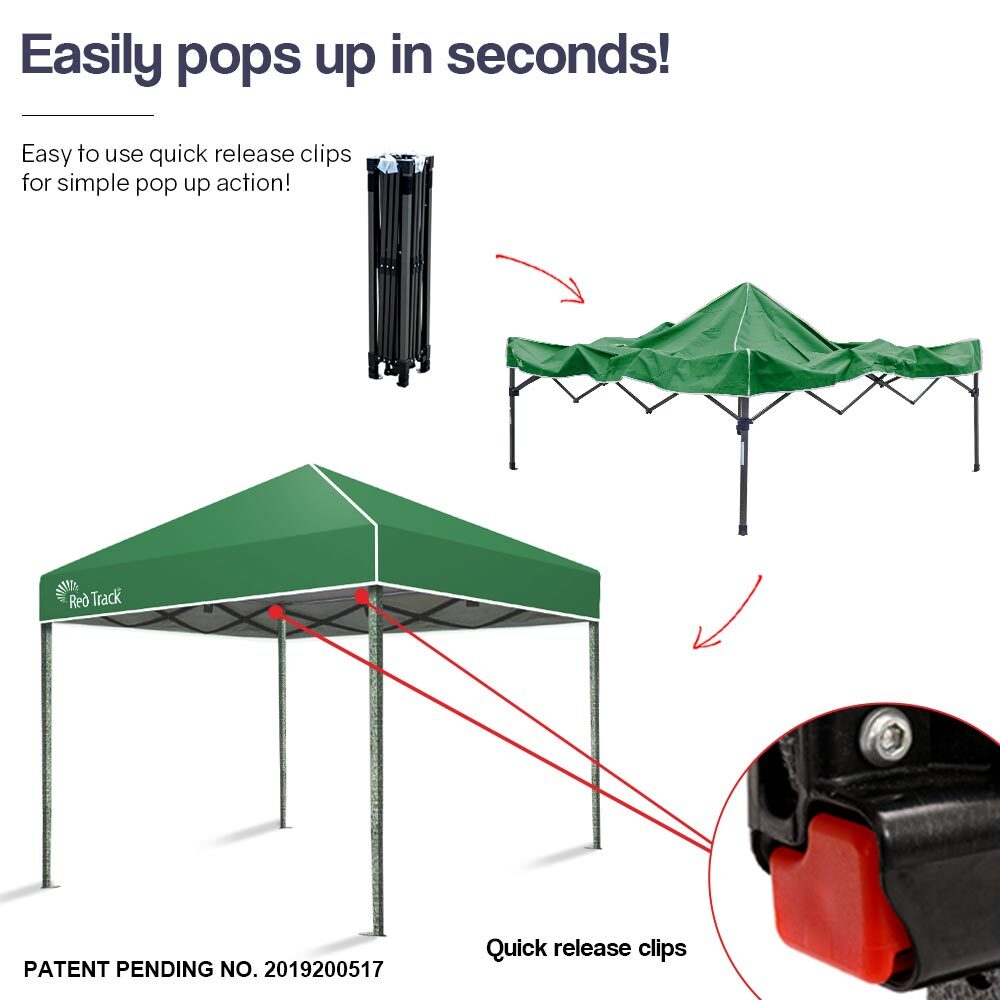 Red Track 3x3m Folding Gazebo Shade Outdoor Pop-Up Green Foldable Marquee-Gazebos-PEROZ Accessories