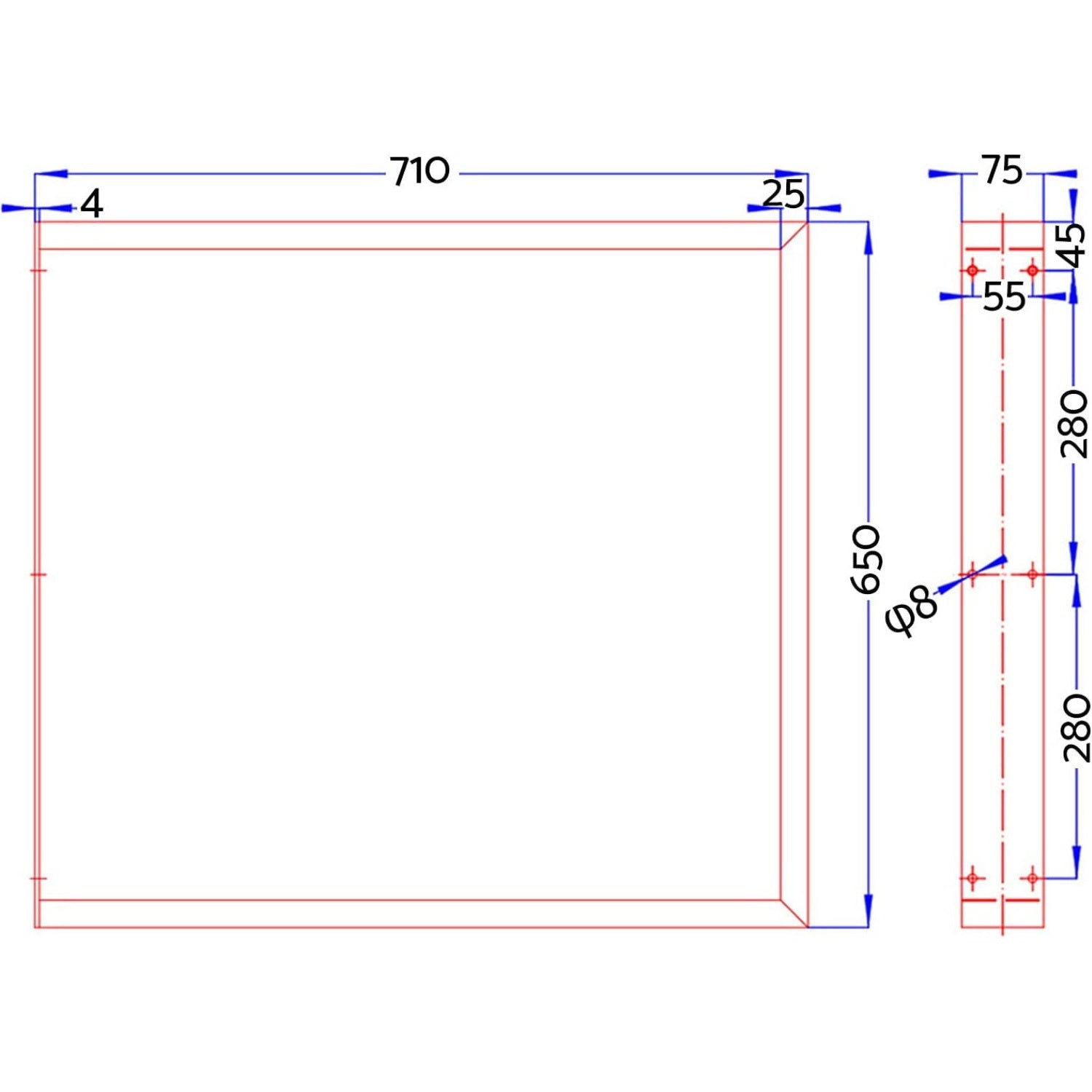 EKKIO 2x Rectangle Iron Table Legs 71cm(H) x 65cm(L) - (Black)-Furniture > Living Room-PEROZ Accessories