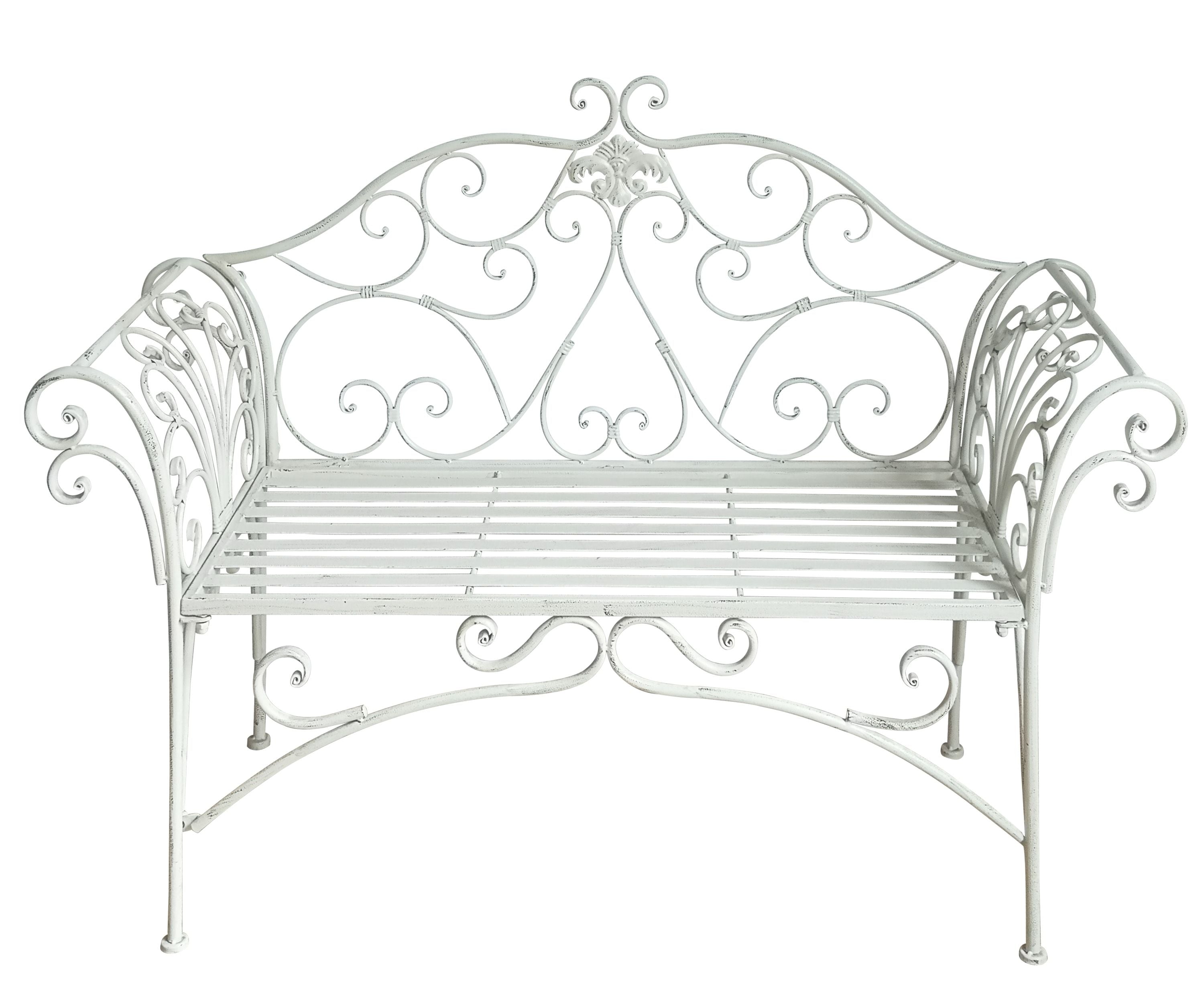 Katerina Bench Ant. White-Furniture > Outdoor > Outdoor Benches-PEROZ Accessories