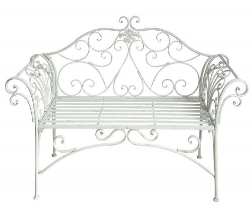 Katerina Bench Ant. White-Furniture > Outdoor > Outdoor Benches-PEROZ Accessories