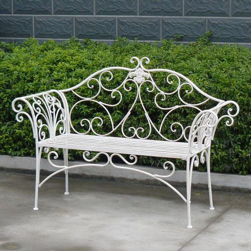 Katerina Bench Ant. White-Furniture > Outdoor > Outdoor Benches-PEROZ Accessories