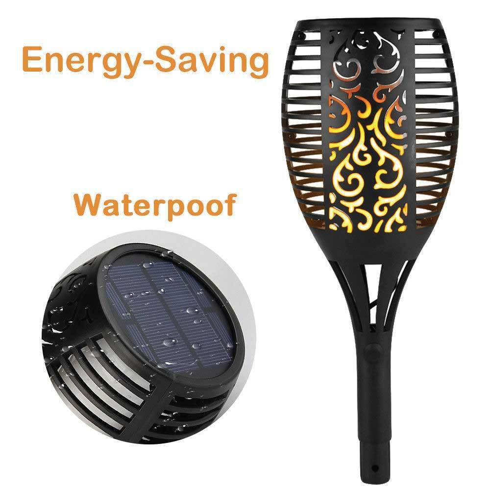 51 LED Bulbs Torch Solar Garden Outdoor Flame Dancing Flickering Light Auto Lamp-Home & Garden > Lighting-PEROZ Accessories