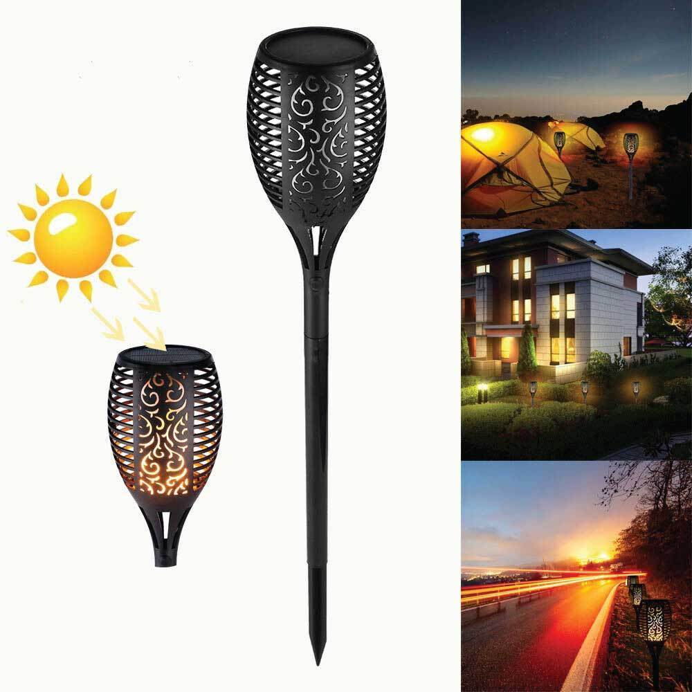72 LED Bulbs Torch Solar Garden Outdoor Flame Dancing Flickering Light Auto Lamp-Home & Garden > Lighting-PEROZ Accessories