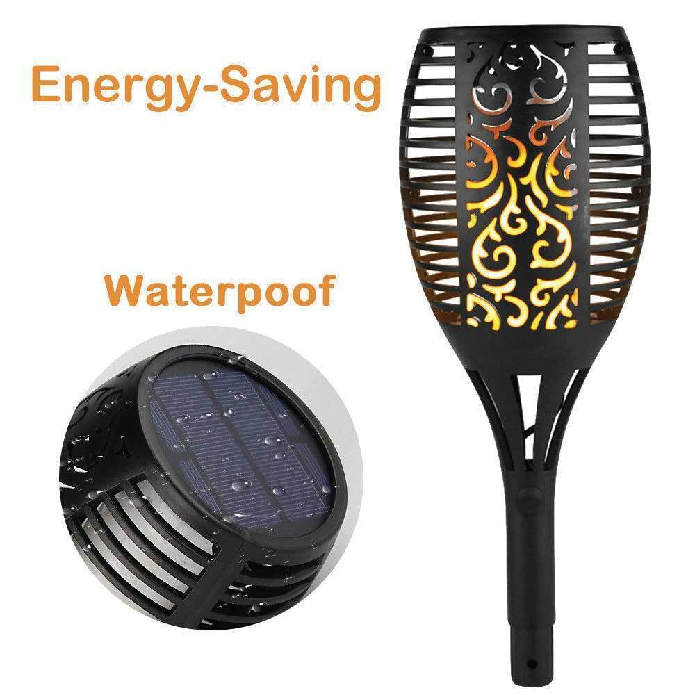 72 LED Bulbs Torch Solar Garden Outdoor Flame Dancing Flickering Light Auto Lamp-Home & Garden > Lighting-PEROZ Accessories
