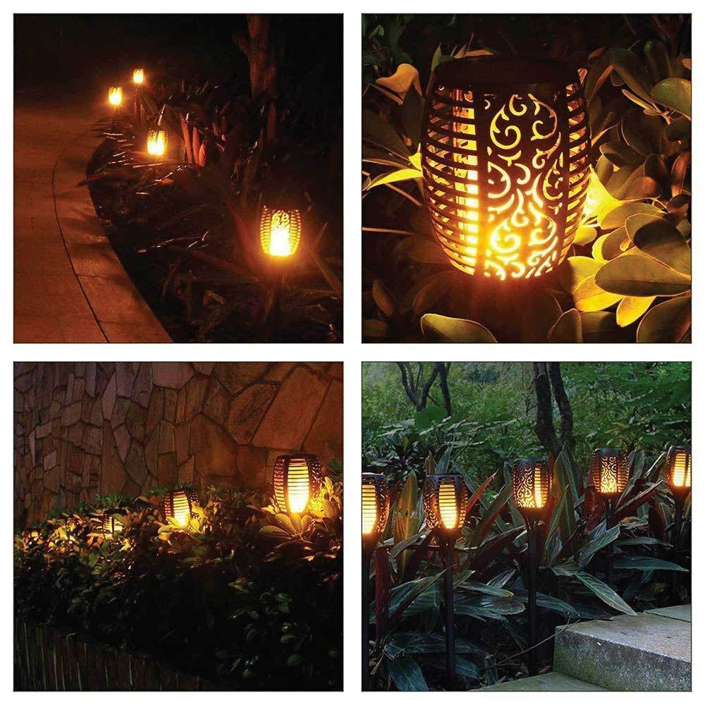 72 LED Bulbs Torch Solar Garden Outdoor Flame Dancing Flickering Light Auto Lamp-Home & Garden > Lighting-PEROZ Accessories