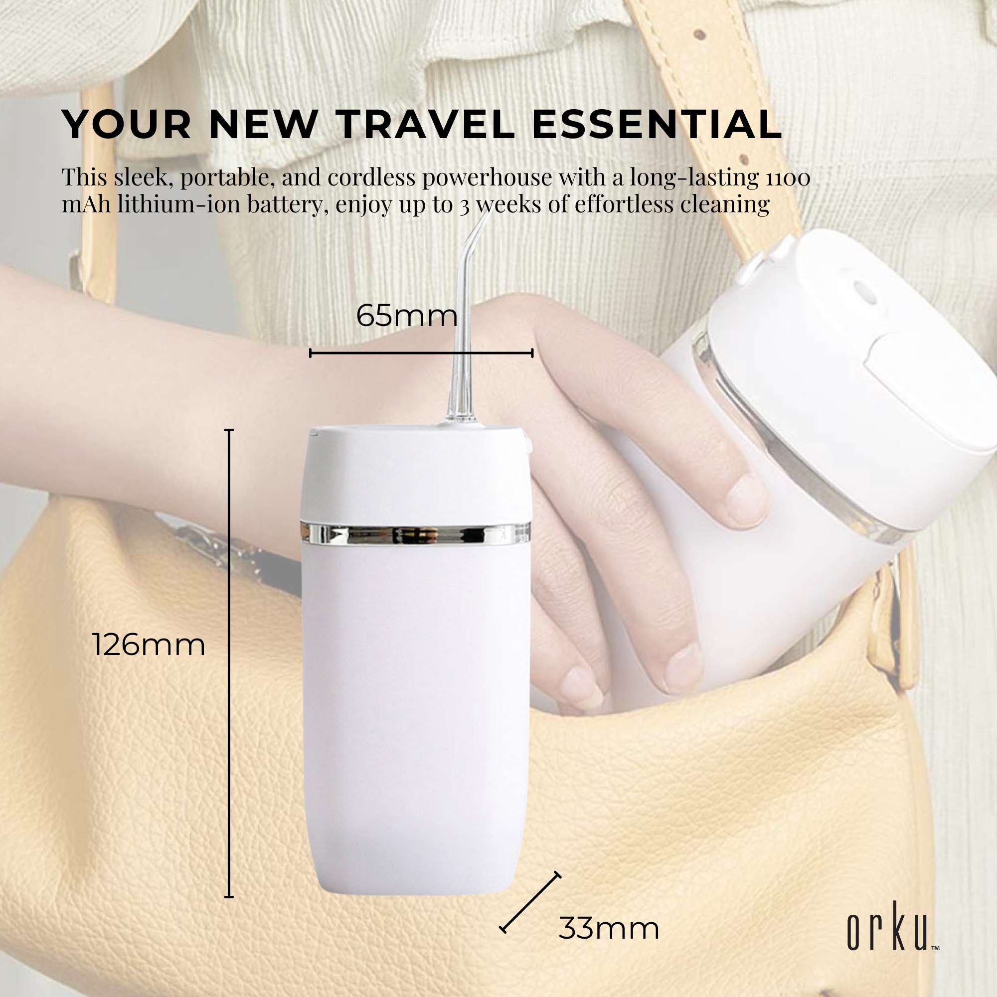 Mini Water Flosser Rechargeable Cordless Cleaner - Travel Oral Irrigator White-Oral Care-PEROZ Accessories